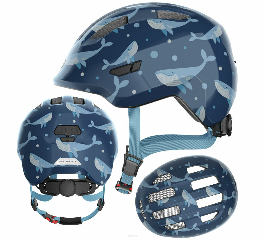 Kask rowerowy dziecięcy ABUS SMILEY 3.0 blue whale M (50-55cm)