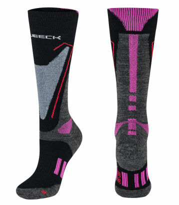 Skarpety damskie BRUBECK Snow Force szar/róż M/39-41