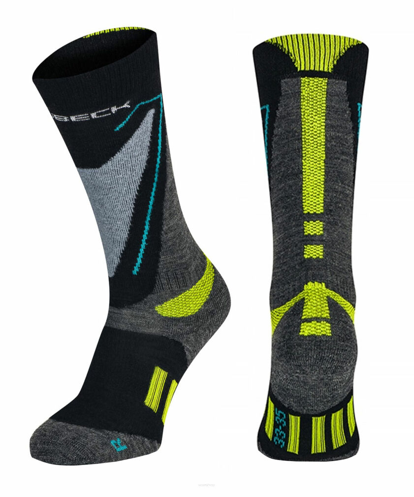 Skarpety Junior Brubeck Snow Force szar/zie 33-35