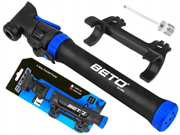 Pompka rowerowa ręczna BETO CMPB-03B AV/FV/DV igła