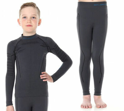 Komplet odzieży termoaktywnej junior BRUBECK THERMO grafit 140/146