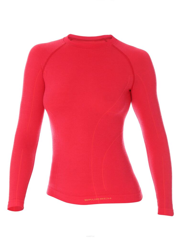 Koszulka damska BRUBECK ACTIVE WOOL malina XL