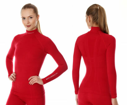 Bluza damska termoaktywna BRUBECK EXTREME WOOL Merino malina L