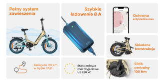 Rower składany ENGWE L20 3.0 PRO (20'') 160km 720Wh GOLD 250W - 9