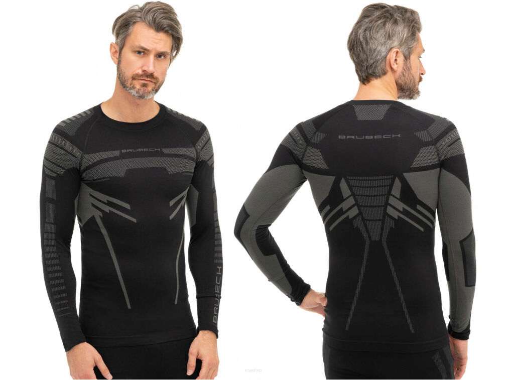 Bluza męska Brubeck DRY czarny/grafit M