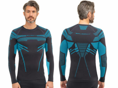 Bluza męska Brubeck Dry Thermo grafit/nieb L