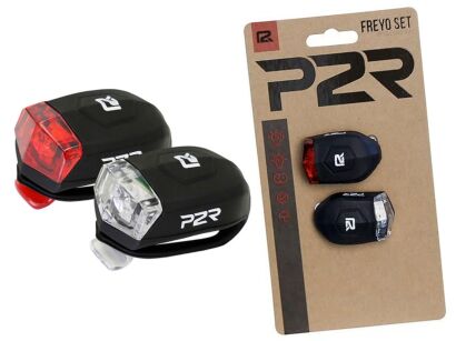 Zestaw lampek rowerowych P2R Freyo black