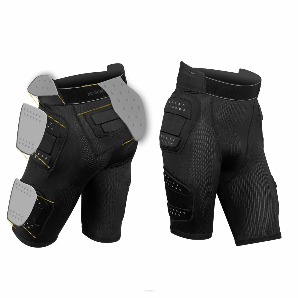 Spodenki narciarskie z ochrianiaczami KOMPERDELL Pro Short black-grey M