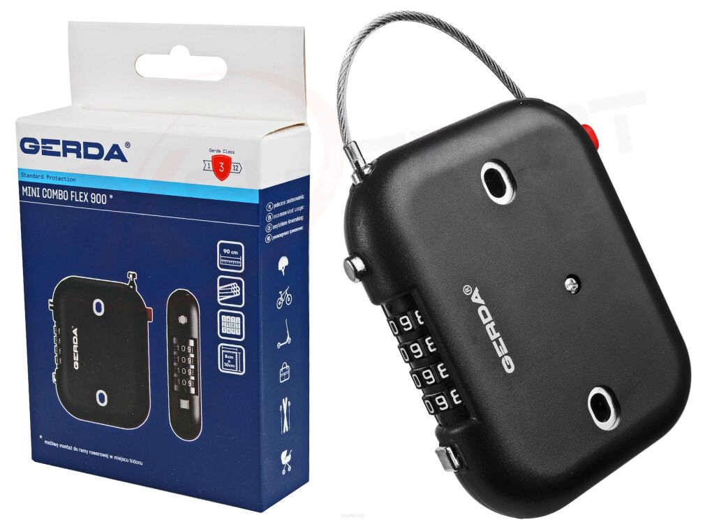 Zapięcie rowerowe zwijane GERDA MINI COMBO FLEX 900 Uniwersalne
