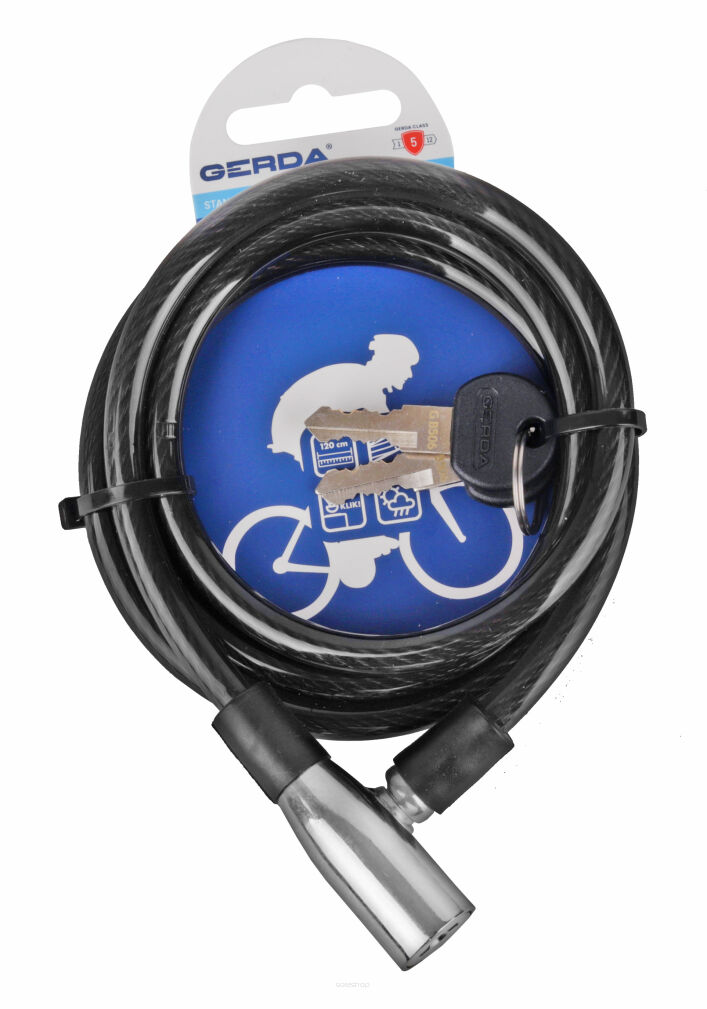 Zapięcie zabezpieczenie rowerowe GERDA 1200/8P Okrągły chromowany 120cm