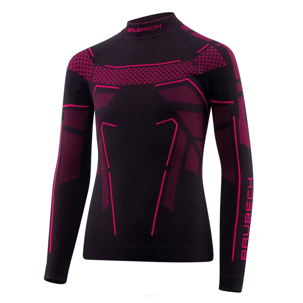 Bluza dziecięca termoaktywana THERMO JUNIOR Brubeck czarny/fuksja 128/134