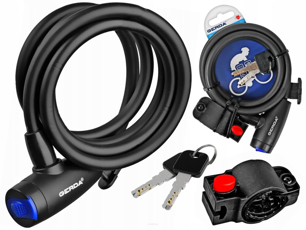 Zapięcie rowerowe GARDA FLEX 1500/8T linka czarne