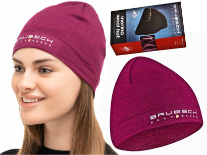 Czapka BRUBECK Extreme Wool HM1018 śliwka L/XL