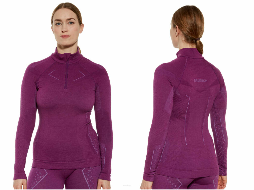 Bluza damska Brubeck Extreme Merino fuksja XL
