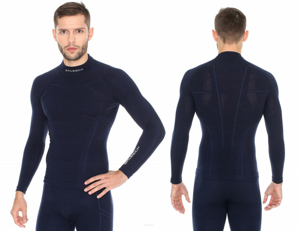 Termoaktywna BLUZA męska Brubeck Extreme Wool merino granat XXL