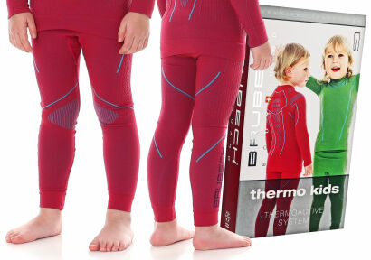 Spodnie termoaktywne Brubeck THERMO KIDS rubinowe 104/110