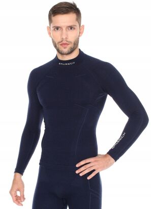 Termoaktywna BLUZA męska Brubeck Extreme Wool merino granat L