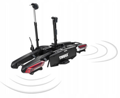 Bagażnik platforma na hak na 2 rowery Thule Epos ParkSecure czujniki