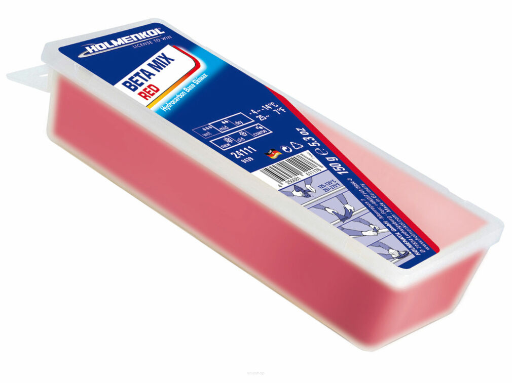 Smar Narciarski bazowy na gorąco HOLMENKOL BetaMix Czerwony 150g