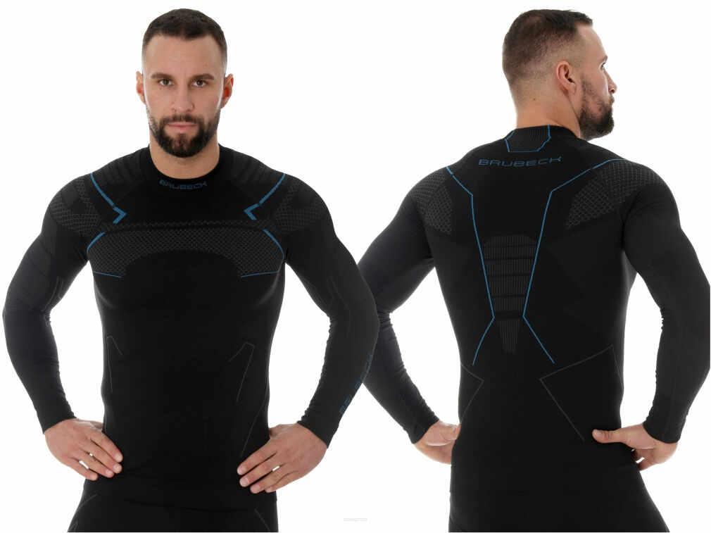 Bluza męska ciepła Brubeck THERMO czarno/niebieska S
