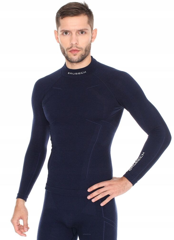 Termoaktywna BLUZA męska Brubeck Extreme Wool merino granat M