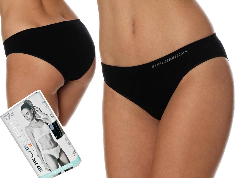 Majtki Bikini BRUBECK damskie COMFORT COTTON czarne M