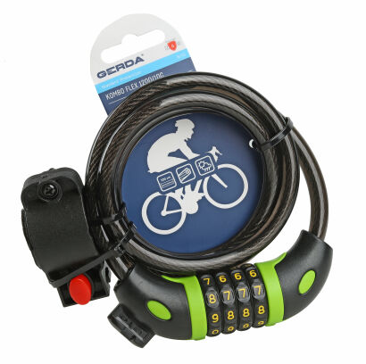 Zapięcie rowerowe GERDA KOMBO FLEX 1200/10C szyfr linka