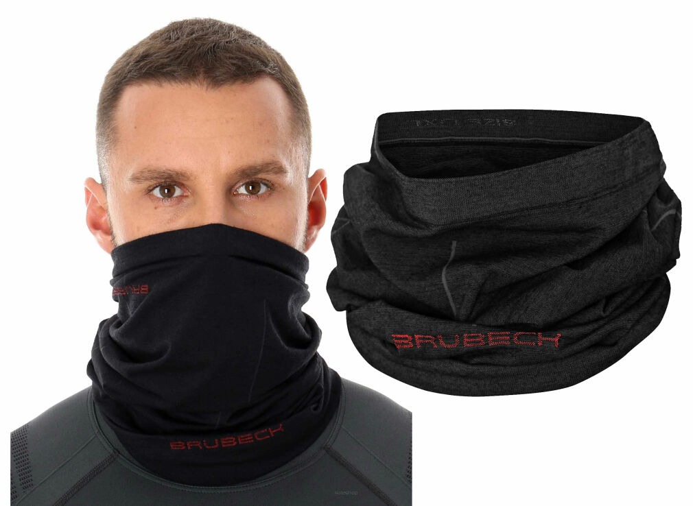 Komin termoaktywny wełniany Brubeck czarny S/M (unisex)