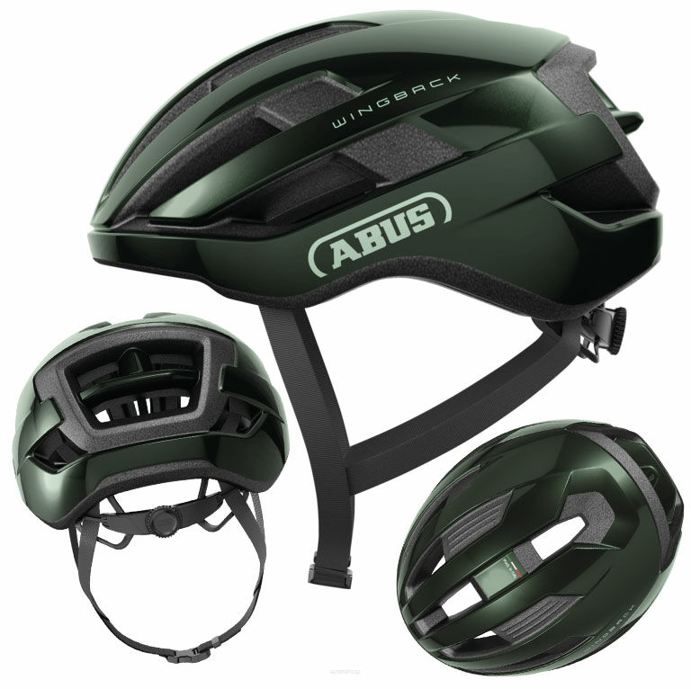 Kask rowerowy szosowy ABUS WINGBACK moss green M (54-58cm)